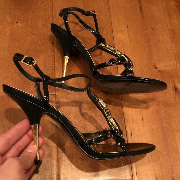 Black stone embroidered heels - Picture 8 of 9